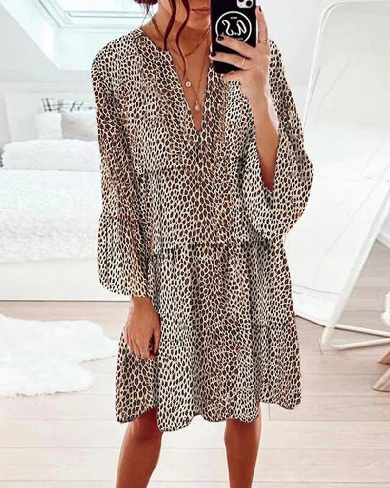 Ruby | leopard knielang damen kleid