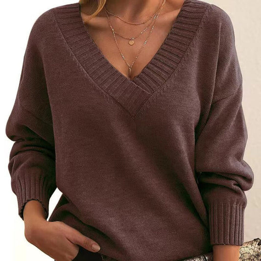 Jocelyn – entspannter pullover mit v-ausschnitt