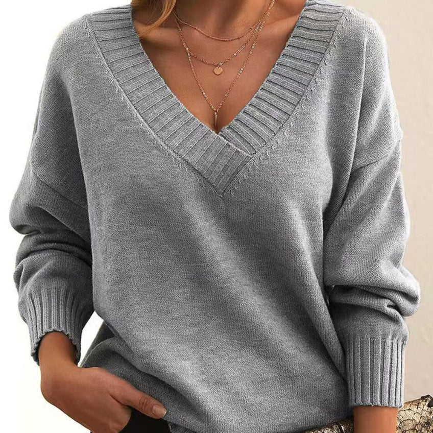 Jocelyn – entspannter pullover mit v-ausschnitt