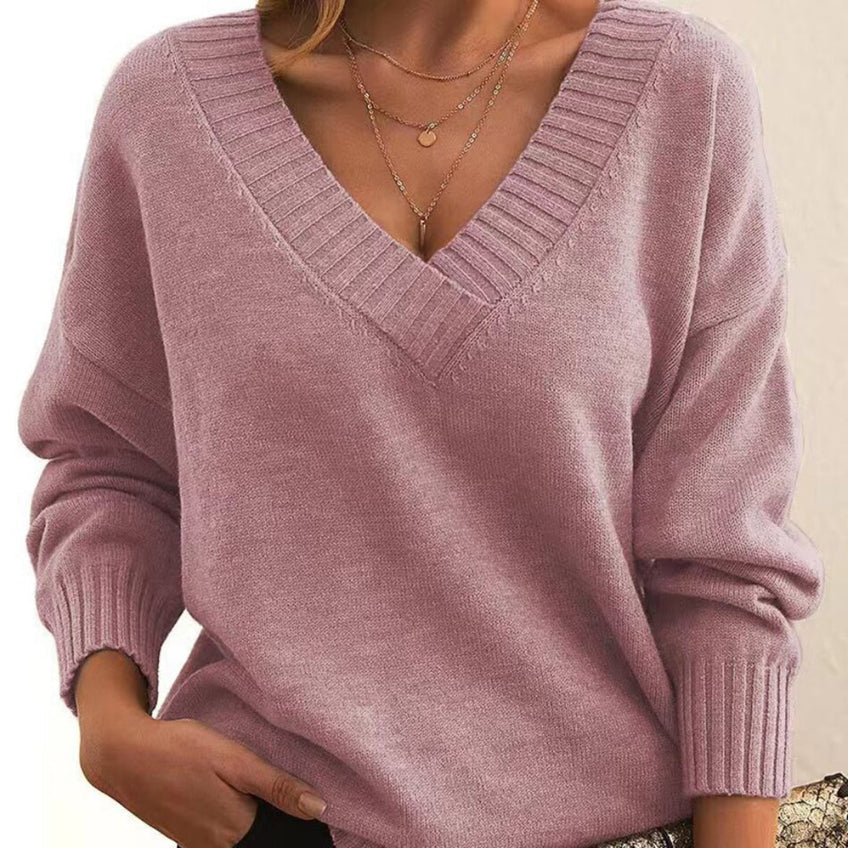 Jocelyn – entspannter pullover mit v-ausschnitt