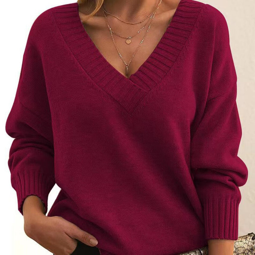 Jocelyn – entspannter pullover mit v-ausschnitt