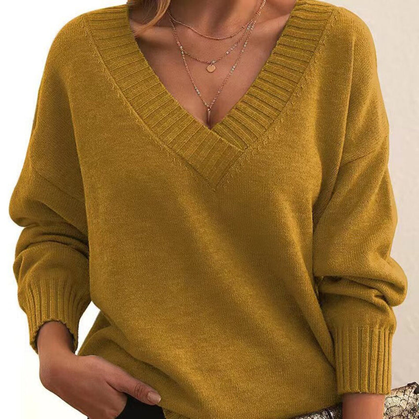 Jocelyn – entspannter pullover mit v-ausschnitt