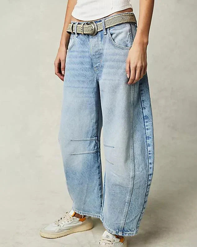 Ava - mid rise barrel jeans für damen