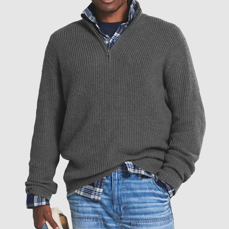 Jerry | business-casual-pullover mit reißverschluss